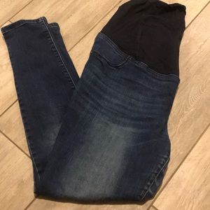 Medium wash, blue jean maternity pants